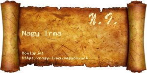 Nagy Irma névjegykártya